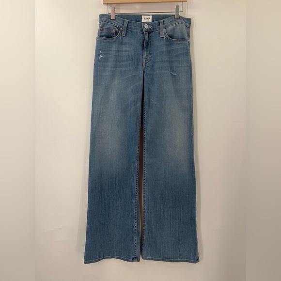 Hudson 28x25 Piper Wide Leg Jean Sky Blossom 0186 light wash low rise - Picture 2 of 12